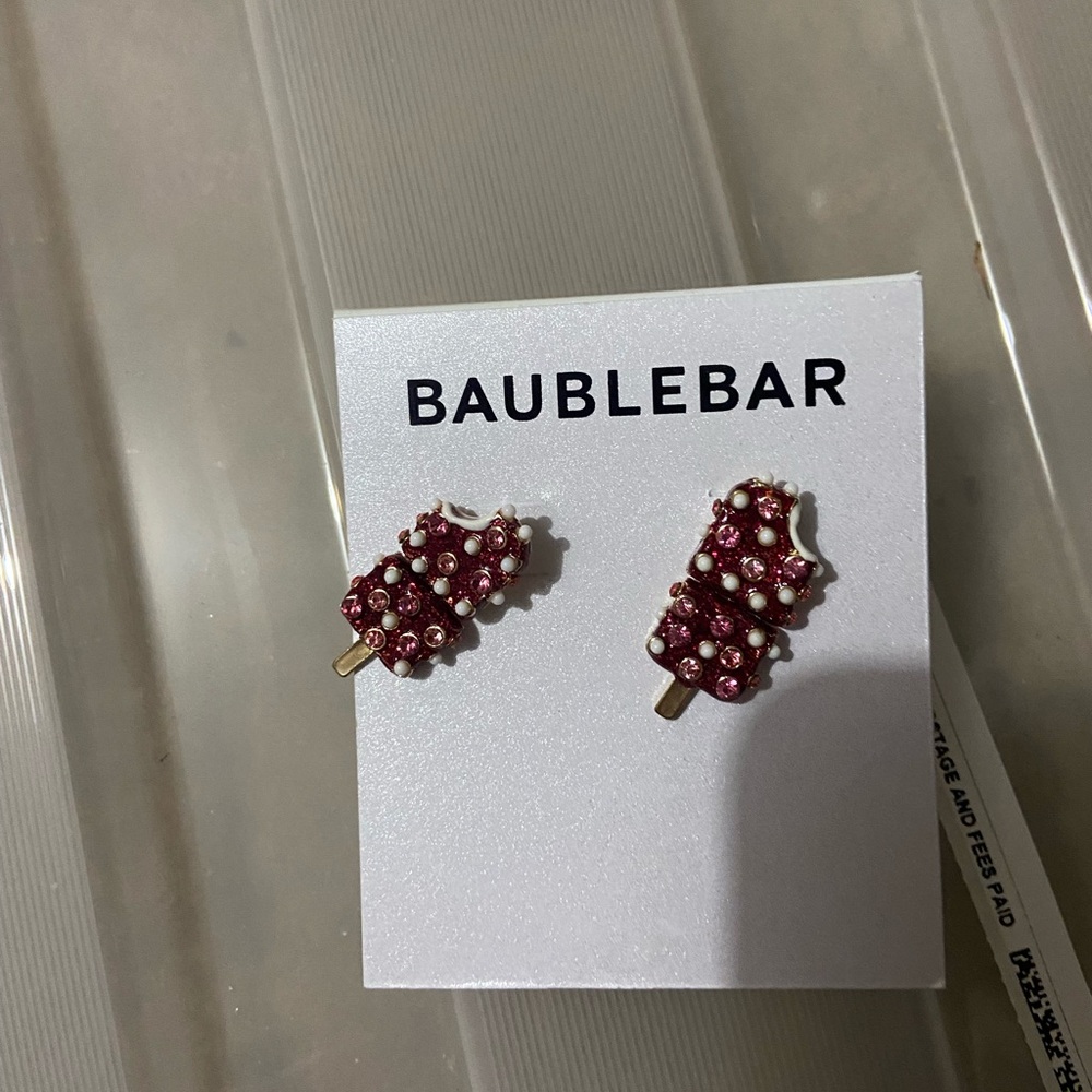 Baublebar Red Popsicle Earrings NWOT